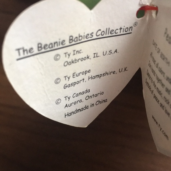 TY Beanie Babies Peace Bear With Numerous Errors - Picture 8 of 9